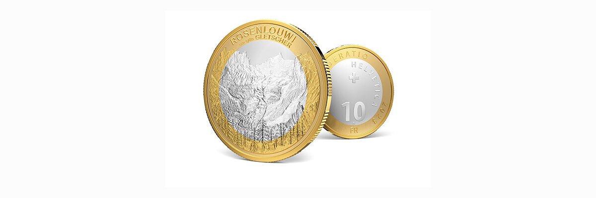 10 Franken Sondermünze 2023 Bimetallmünze «Rosenlauigletscher» - 