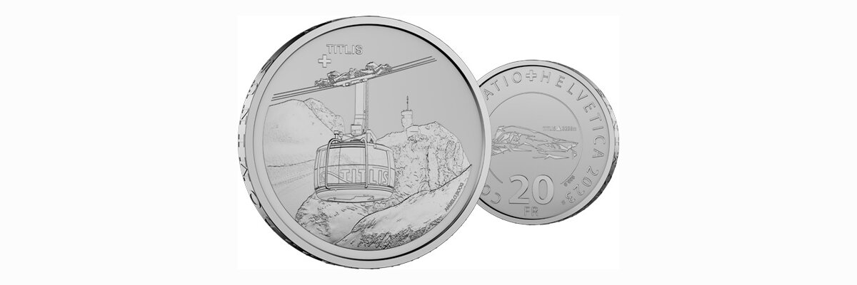 20 Franken Sondermünze 2023 Silbermünze Schweizer Titlis - 20 Franken Sondermünze 2023 Silbermünze Schweizer Titlis