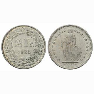 Schweiz 2 Franken 1922 B