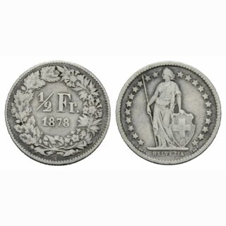 Schweiz 1/2 Franken 1878 B