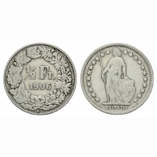 Schweiz 1/2 Franken 1906 B