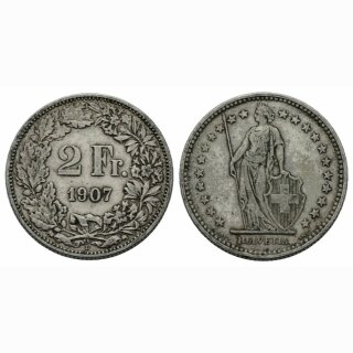 Schweiz 2 Franken 1907 B