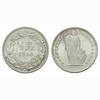 Schweiz 1/2 Franken 1950 B