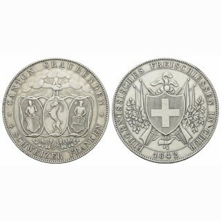 Schweiz 4 Franken 1842 Eidg. Schützenfest Chur