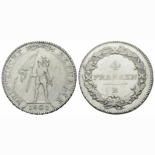 Helvetische Republik 4 Franken 1801 B