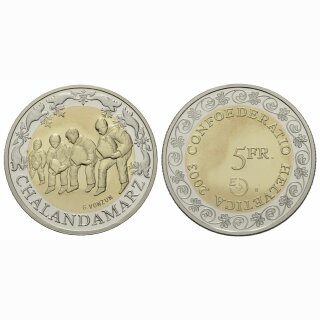 Schweiz 5 Franken 2003 B ChalandaMarz Probe