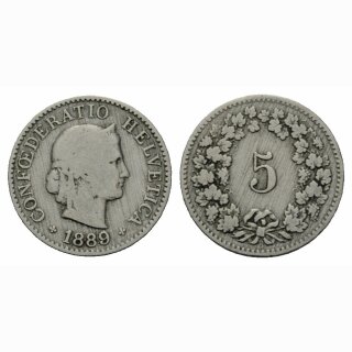 Schweiz 5 Rappen  1889 B