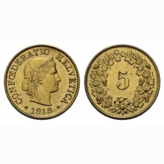 Schweiz 5 Rappen  1918 B