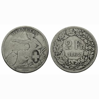 Schweiz 2 Franken 1862 B