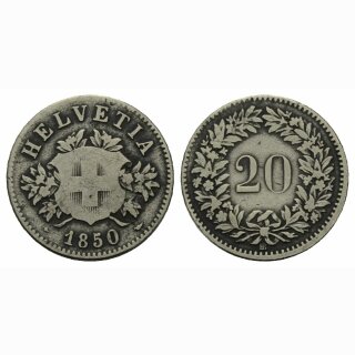 Schweiz 20 Rappen 1850 BB