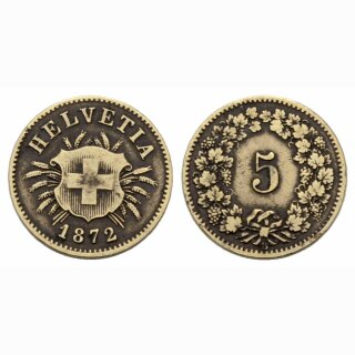 Schweiz 5 Rappen  1872 B