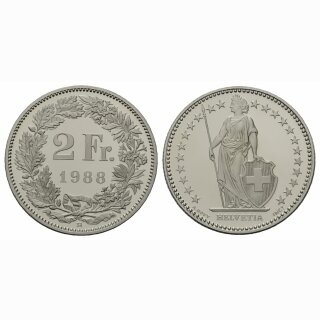 Schweiz 2 Franken 1988 B