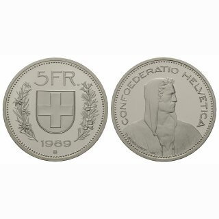 Schweiz 5 Franken  1989 B