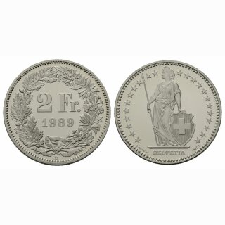 Schweiz 2 Franken 1989 B