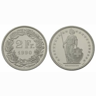 Schweiz 2 Franken 1990 B