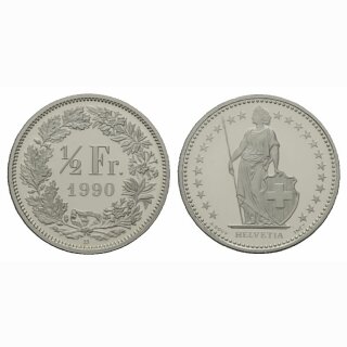 Schweiz 1/2 Franken  1990 B