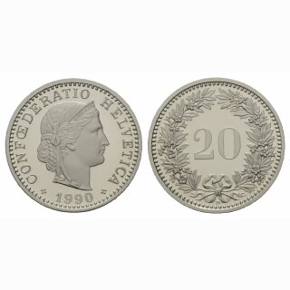 Schweiz 20 Rappen 1990 B