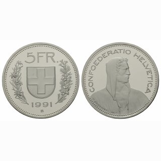 Schweiz 5 Franken  1991 B