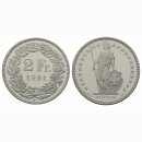 Schweiz 2 Franken 1991 B