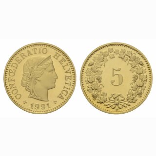 Schweiz 5 Rappen  1991 B