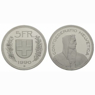 Schweiz 5 Franken 1990 B