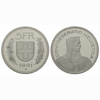 Schweiz 5 Franken 1991 B