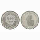 Schweiz 1/2 Franken 1991 B