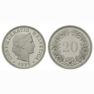 Schweiz 20 Rappen 1991 B