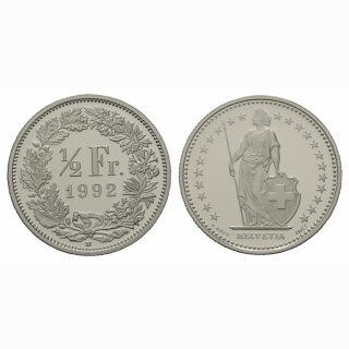 Schweiz 1/2 Franken 1992 B
