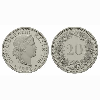 Schweiz 20 Rappen 1992 B