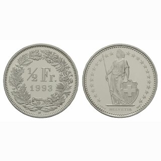 Schweiz 1/2 Franken 1993 B