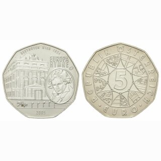 Österreich 5 Euro  2005 Beethoven Europa Hymne