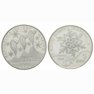 San Marino 5 Euro  2005 Olympiade Turin