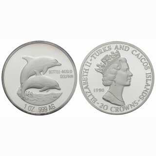 Turks and Caicos Island 20 Crowns  1998 Delfine