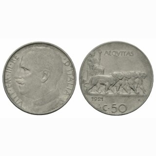 Italien 50 Centesimi 1921 R Vittorio Emanuele III