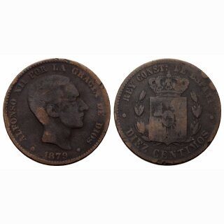 Spanien 10 Centesimos  1879