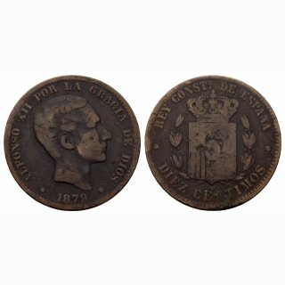 Spanien 10 Centesimos  1879
