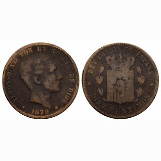 Spanien 10 Centesimos  1879