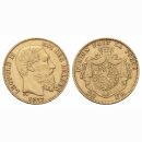 Belgien 20 Francs 1877 Leopold II