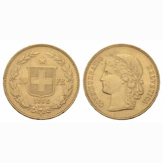 Schweiz 20 Franken 1896 B Helvetia