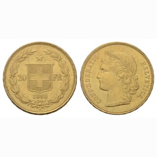 Schweiz 20 Franken 1895 B Helvetia
