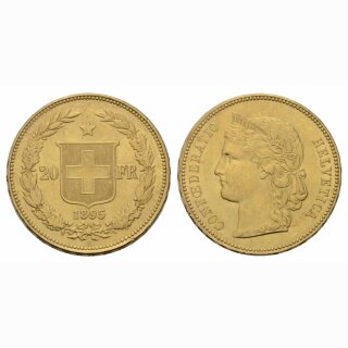 Schweiz 20 Franken 1895 B Helvetia