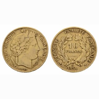 Frankreich  10 Francs 1851 A
