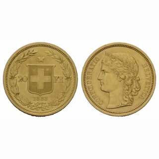 Schweiz 20 Franken 1883 Helvetia