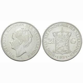 Niederland 2 1/2 Gulden 1937 Wilhelmina