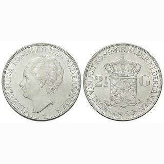 Niederland 2 1/2 Gulden 1940 Wilhelmina