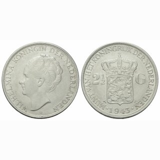 Niederland 2 1/2 Gulden 1943 D Wilhelmina