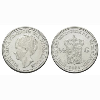 Niederland  1/2 Gulden 1921 Wilhelmina