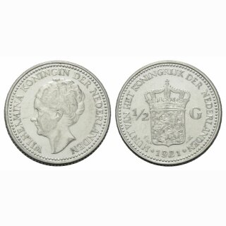Niederland  1/2 Gulden 1921 Wilhelmina