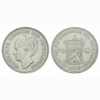 Niederland  1/2 Gulden 1929 Wilhelmina